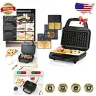 Portable Electric Grill with Removable Plates - 3-in-1 Sandwich & Waffle Maker