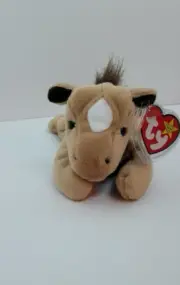 NWT, "DERBY" THE HORSE BEABIE BABY, 1995, RARE FINE MANE & TAIL, W/ OTHER ERRORS