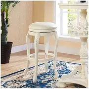 Xuyang American Bar Stool, Bar Stool Rotatable with White Leather Seats, A Bar for Indoor and Outdoor Use Kitchen Breakfast Bar Stools Office Chairs Kitchen Party (Color : White, Size : 55cm)