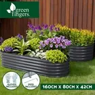 2x Green Fingers Garden Bed 160X80X42cm Planter Box Raised Container Galvanised