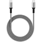 MICRODIA ExeCable Tweed PD240W 1.0m USB-C to USB-C Cable - Zebra