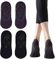 [VOMZIKL] Yoga Socks, 2 Packs Non-Slip Pilates Socks, Non-Slip Socks, Sports Socks for Yoga, Barre, Pilates