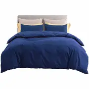 Navy Ultra Comfort Soft Quilt Cover Set Doona Cover Bedding All Size 2000TC