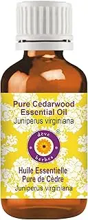 Deve Herbes Pure Cedarwood Essential Oil (Juniperus virginiana) Natural Therapeutic Grade Steam Distilled 15ml (0.50 oz)