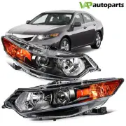 For Acura TSX 2009-2014 Black Housing Headlights Assembly Left+Right Headlamp