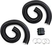 NTKLKVSVFP Air Diesel Heater 2X 60mm Diameter 300cm Length Duct Pipe Tube Hose Black + 1x Flat Connector + 4X Clamps Set for Car Truck