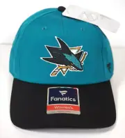 San Jose Sharks Fanatics Women Iconic Defender Blue Teal Hat Cap Adjustable