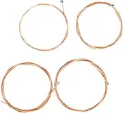 SECFOU 4pcs Metal Bass Strings Kit Coated Bass Strings for 4 Instruments Replacement Hexagonal Shape