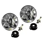 7" Round Chrome Euro Headlights Fits 1941-1942 Chevy Fleetline