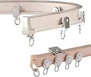 Balcony Curtain Track Bendable Curtain Rods, Flexible Ceiling Curved Curtain Rail, Heavy Aluminum Room Dividers Shower Curtain Rod with Hooks and All Accessories(Ceiling Mount,4m/13ft)