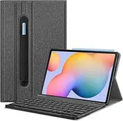 FINTIE Keyboard Case for Samsung Galaxy Tab S6 Lite 10.4 Inch 2024/2022/2020, Slim Stand Cover with Secure S Pen Holder Detachable Wireless Bluetooth Keyboard, Gray