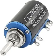 Aexit WXD3-13-2W (Potentiometer) 10K ohm 2W 5% Tolerance 3 Solder Lug 8mm Dia Thread 4mm Round Shaft 58mm Long Rotary Wire (12ry453qf100) Wound Potentiometer