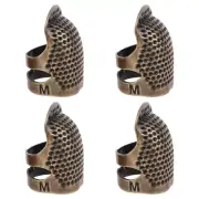 4pcs Sewing Thimble Adjustable Finger Protector Pin Needle Tool