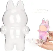 Viiotu Protective Case for LABUBU, Plastic Dustproof Display Box Compatible with LABUBU Pop Mart, Clear Figure Display Case for LABUBU Sitting & Standing Figure (1, Standing-3)