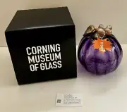 Corning LaBarr 8” Purple Glass Pumpkin Hand Blown Corning Museum of Glass NEW