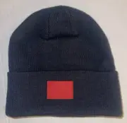 NWT Tommy Hilfiger Knit Hat Blue Beanie Cap Red Front Logo One Size