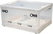 Clear Plastic Storage Bin Large Stackable Collapsible Storage Cube with Lid