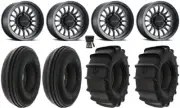 Method 411 15" Black Wheels 30" Sand Tires Polaris RZR XP 1000 / PRO XP