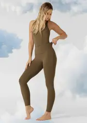 [Lorna Jane] Liberty Ankle Biter Leggings in Brown, Size - Large L Hazel