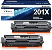 201X CF400X Black Toner Cartridge High Yield 2 Pack Replacement for HP 201X CF400X 201A CF400A Color Pro M252dw MFP M277c6 M277dw Printer Ink Cartridge | CF400XD