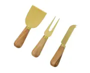 Davis & Waddell Acacia Brass Cheese Knives Set of 3 isAlbi DES0625