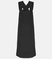 [CO] CO Border wool-blend faille midi dress AU 8 black