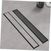 Linear Shower Drain with Tile Insert Panels, 24 Inch Black 24inch Matte Black