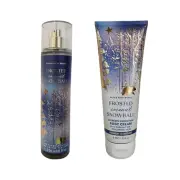 2 Bath & Body Works FROSTED COCONUT SNOWBALL Body Cream 8 oz + Body Mist