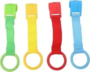 Totority Nursery Cot Rings Baby Pull Ring Set 4pcs Portable Hanging Rings for Baby Learning to Stand and Walk