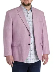 Oak Hill by DXL Big & Tall Jacket-Relaxer Linen-Blend Sport Coat in Purple at Nordstrom, Size 5X Big