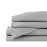 500 Thread Count Egyptian Cotton Sateen Stone Gray 4-Piece King Sheet Set