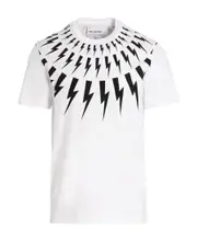 Thunderbolt-print cotton T-shirt S,XL,L White