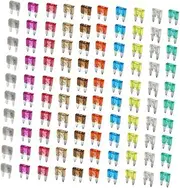 Alipis 120Pcs Mini Flat Pin Automotive Fuse Assortment Set Random Fast Acting Blade Fuses for Cars Trucks Boats Easy Recognition with Color Coded