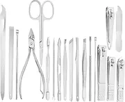 Travel Manicure Set,Stainless Steel Nail Clippers Kit | Professional Manicure Set, Grooming Kit, Nail Tools with PU Leather Travel