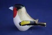 LANGHAM GLASS HAND-MADE CRYSTAL GOLDFINCH BIRD BRAND NEW / BOXED