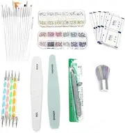 Nail Dotting Pen Rhinestones Decoration Manicure Tool Set for Nail Art Brush File Tweezers