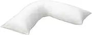 Leona Co 100% Soft Cotton V Shaped Body Pillow, Tri Boomerang Sleeping Pillow Cushion for Pregnancy, Maternity, Side Sleepers, Neck and Shoulder Support with Zippered Cover