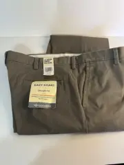 Dockers Easy Khaki Straight Fit Flat-Front Stretch Pants 42X32 Gray
