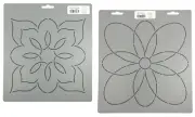2 Quilting Stencils Flower Quilt Patterns Continuous Line Block Plastic Template