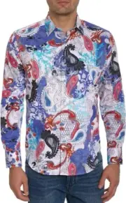 Robert Graham WINGATE Bold Paisley $238 Small Classic Fit NWT - SMALL