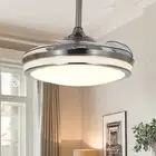 42" Modern Ceiling Fan Lights Remote Control Chandelier 3-Color Lamp Fixtures