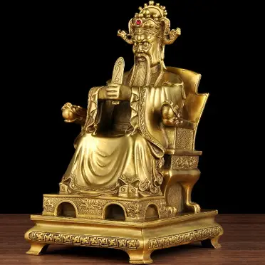 k清代・銅器 收藏 【銅 金佛像【東海龍王】一尊 居家佛堂禮堂