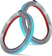 COMPUKAS 2 Rolls Car Body Scratch Protector Tape Wide Auto Protective Trim Strip for Exterior Molding Weather Resistant Adhesive Car Edge Guard Durable Stylish Chrome Finish