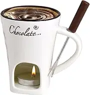 Tea Candle Fondue Set | Ceramic Fondue Mug Melting Cup - Tea Light Heating Butter Warmer Melting Pot for Candy & Chocolate