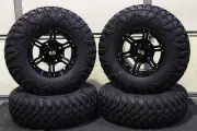 POLARIS RZR XP1000 QBT 846 8 Ply RADIAL ATV TIRE 14" VIPER BLK WHEEL KIT POL10K