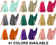 A line Panel Skirt Open knit skirt Double Split Maxi Belly Dance Plus Size S95