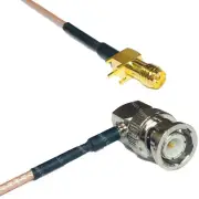 RG178 RP-SMA Female PCB to BNC MALE ANGLE Coax RF Cable USA-Ship