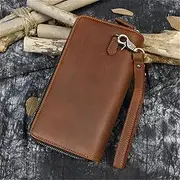 [DLUXCA] 1 Piece Clutch Bag Men's Long Wallet Double Zipper Clutch Bag Men's Business Clutch Casual Bag
