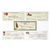 Set of 5 Vintage Coca Cola Company Checks (1930's - 1950s)