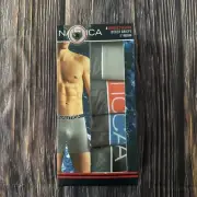 Nautica Men 4 Brushed Micro Boxer Briefs Size Small Solid Grays Logo 5” Inseam